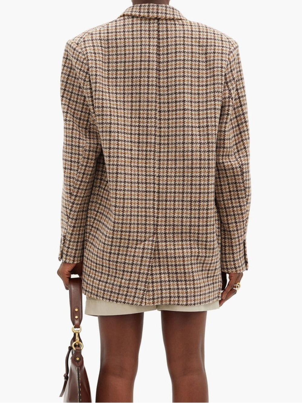 Isabel Marant Étoile Kaito Single-Breasted Houndstooth Wool Blazer Jacket Size 4 - Picture 6 of 13